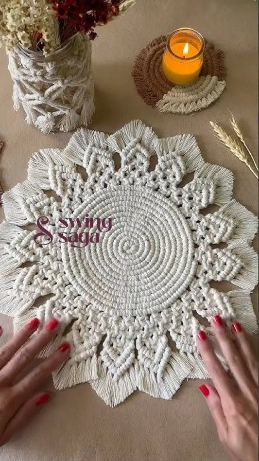 white dining table mat