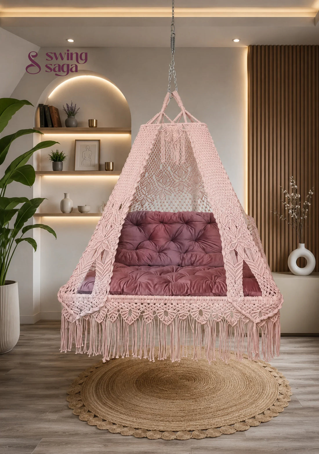 Transform Your Living Room: Integrating a Macrame Swing for Bohemian Chic