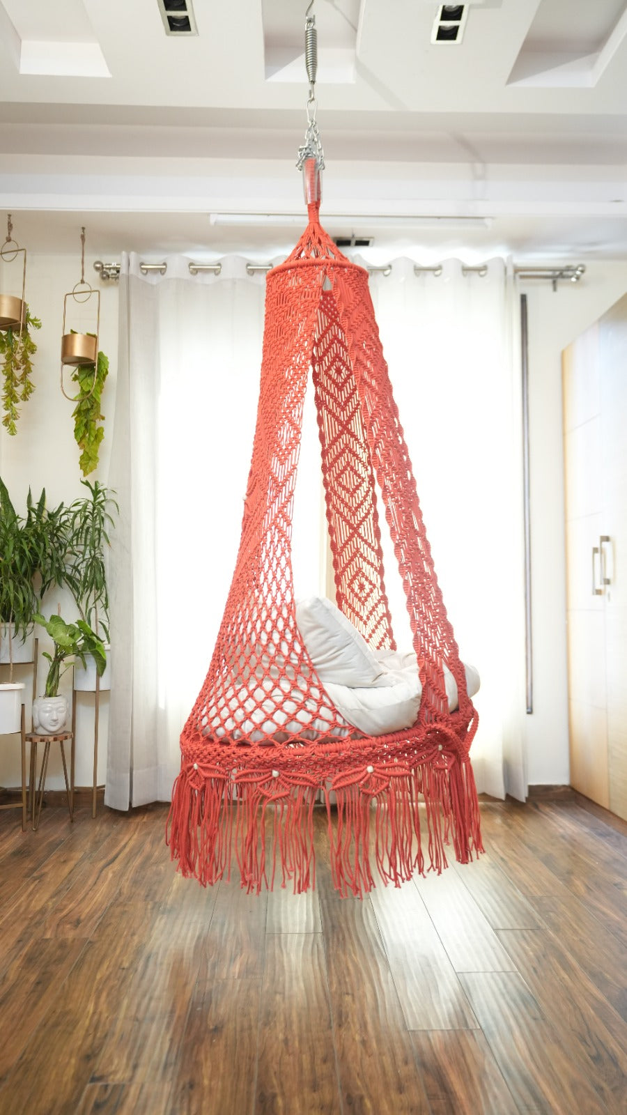 Orange single seater hanging chair - Swing Saga