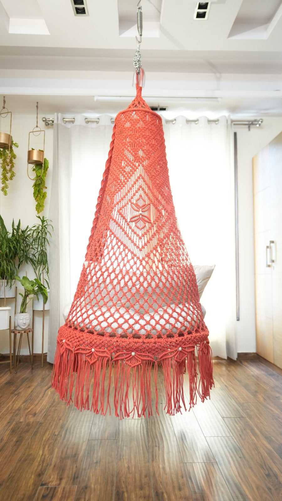 Orange single seater hanging chair - Swing Saga