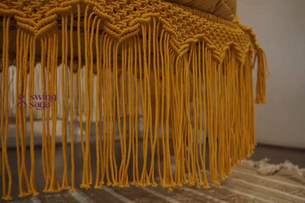 Yellow  Macrame Bed Swing - Swing Saga