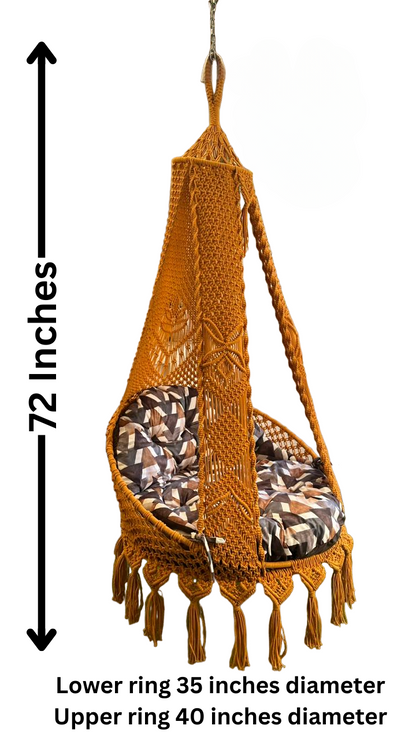 Cream White single seater hanging chair - Swing Saga