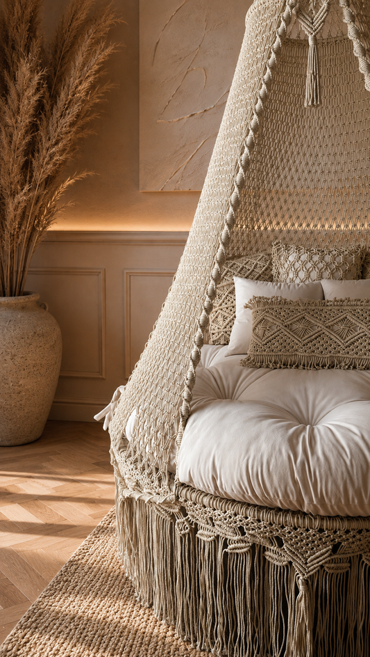 Lumi Bed Swing – Macrame Hanging Bed & Boho Indoor Daybed Chair