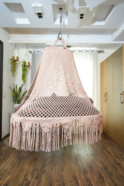 Light Peach macrame sofa swing - Swing Saga