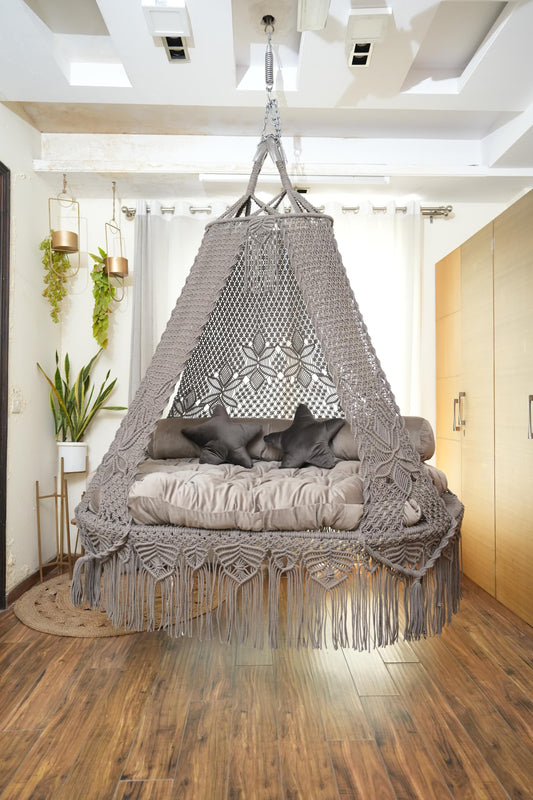Handcrafted Ash Brown Sofa Bed Swing for home