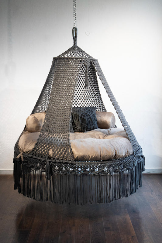 Ecofriendly Ash Brown Big Bed Swing by Swing Saga