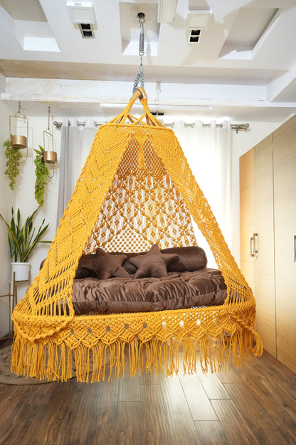 Sunflower Yellow Sofa Cum Bed Swing