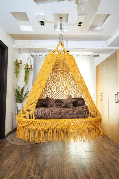 Sunflower Yellow Sofa Cum Bed Swing