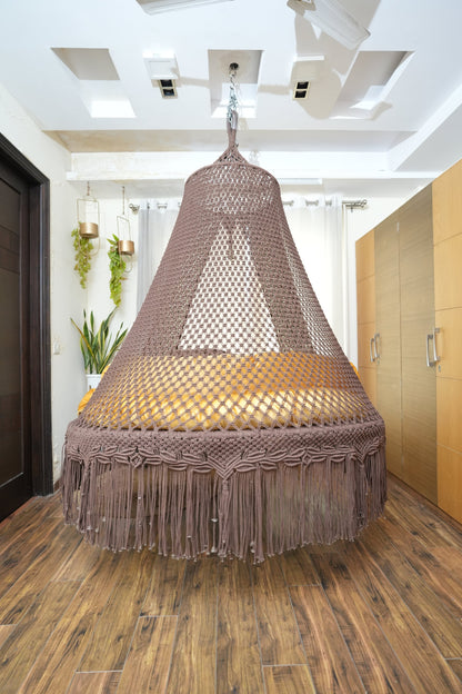 Wood Brown  Macrame Bed Swing - Swing Saga