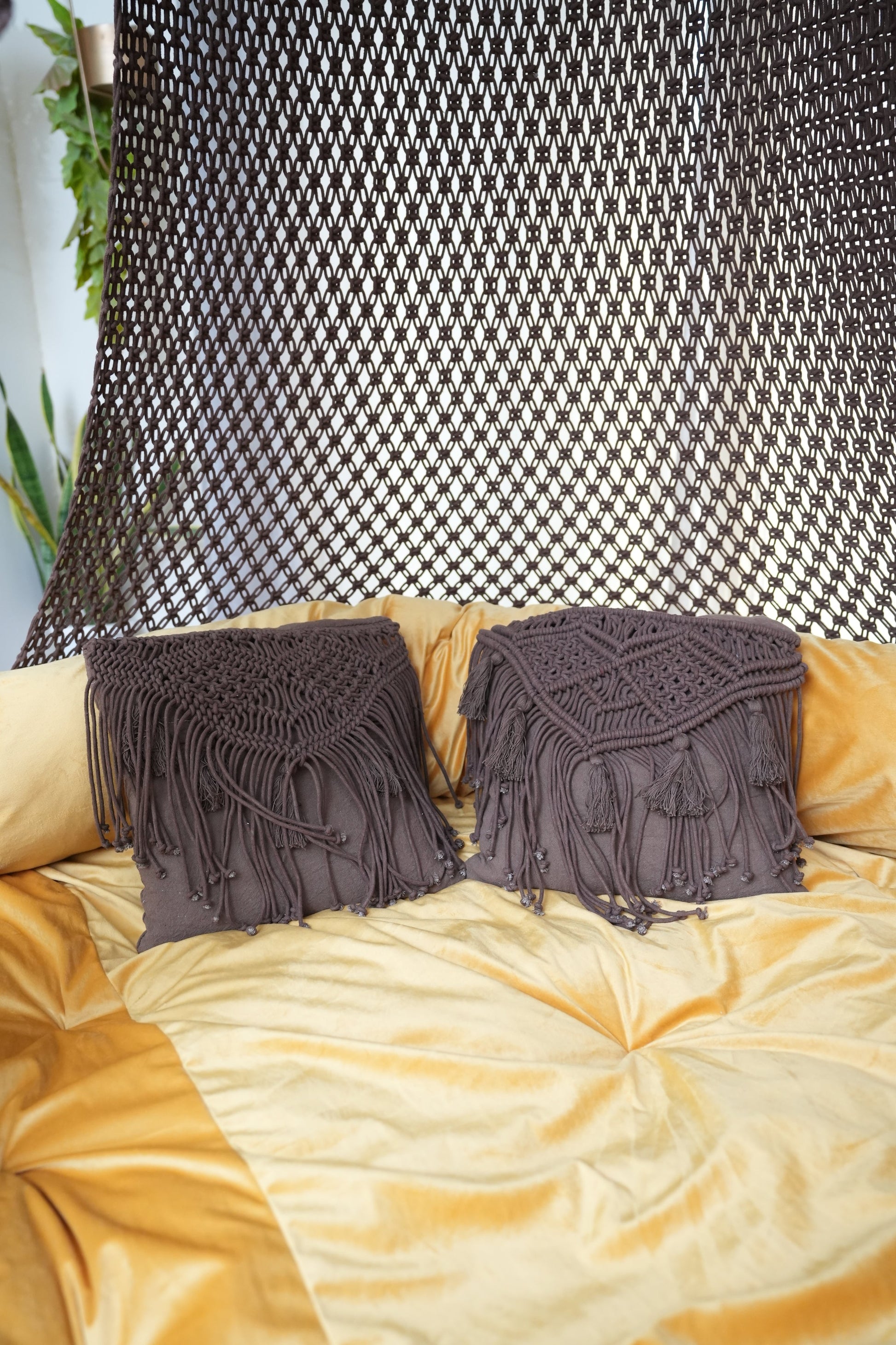 Wood Brown  Macrame Bed Swing - Swing Saga