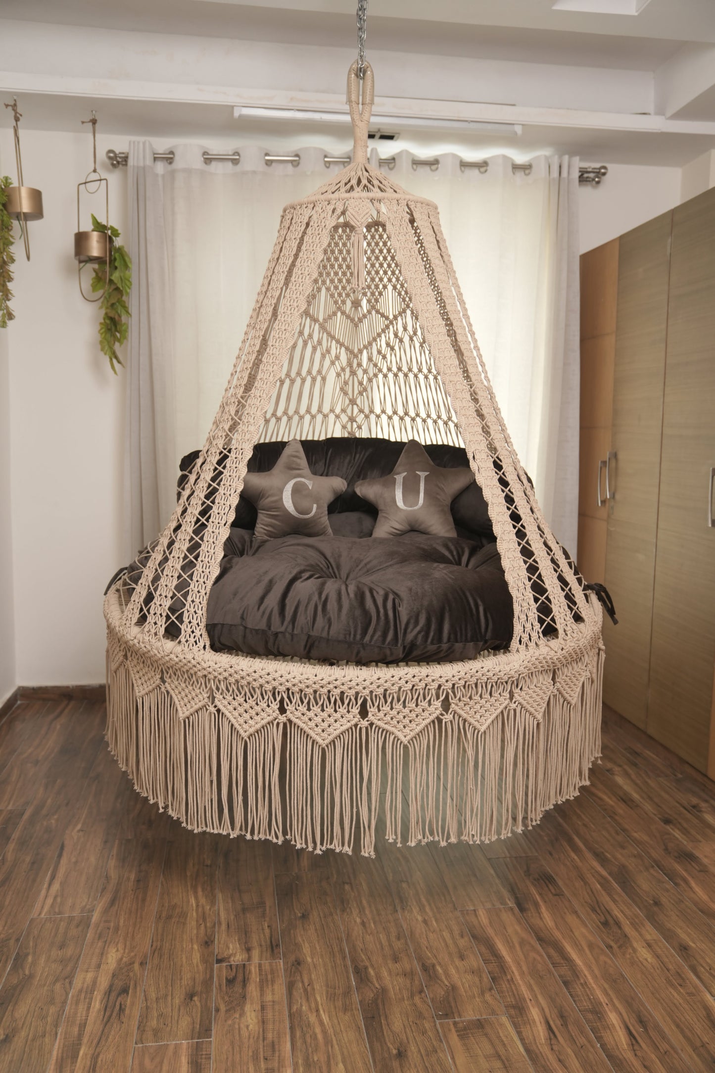  Toffee Peach  Macrame Bed Swing - Swing Saga