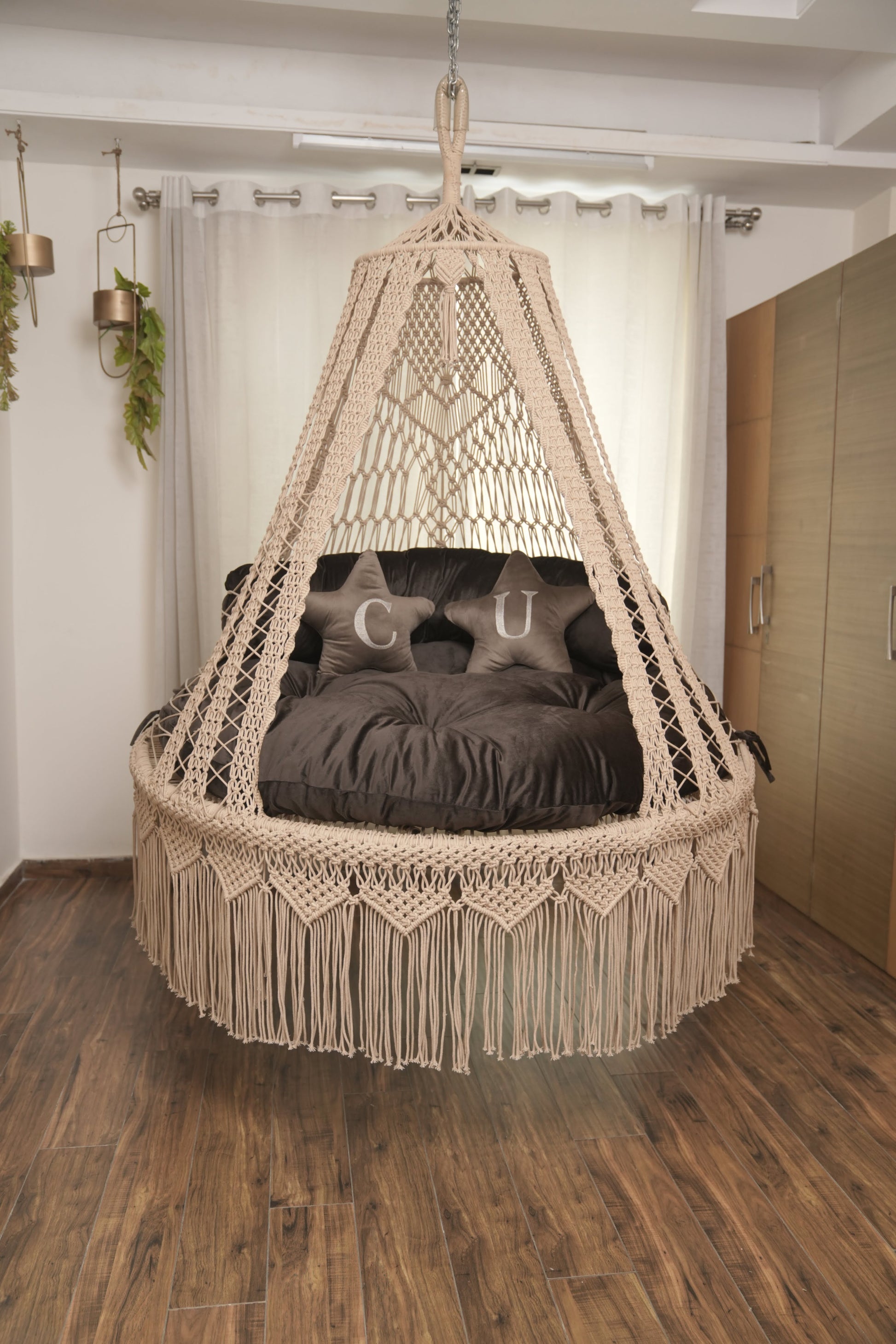  Toffee Peach  Macrame Bed Swing - Swing Saga