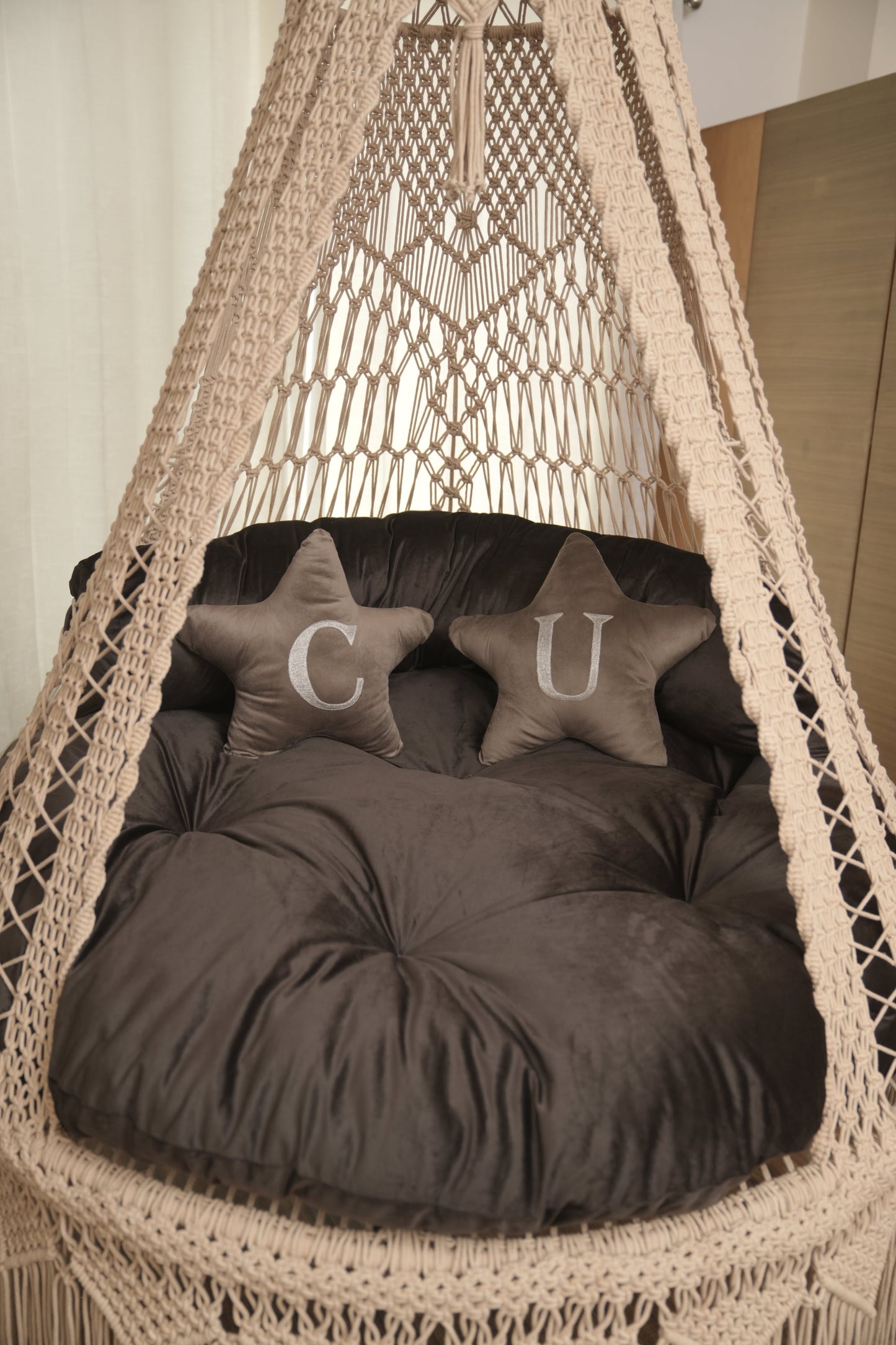  Toffee Peach  Macrame Bed Swing - Swing Saga
