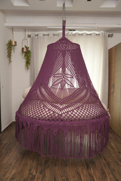 Magenta Pink  Macrame Bed Swing - Swing Saga