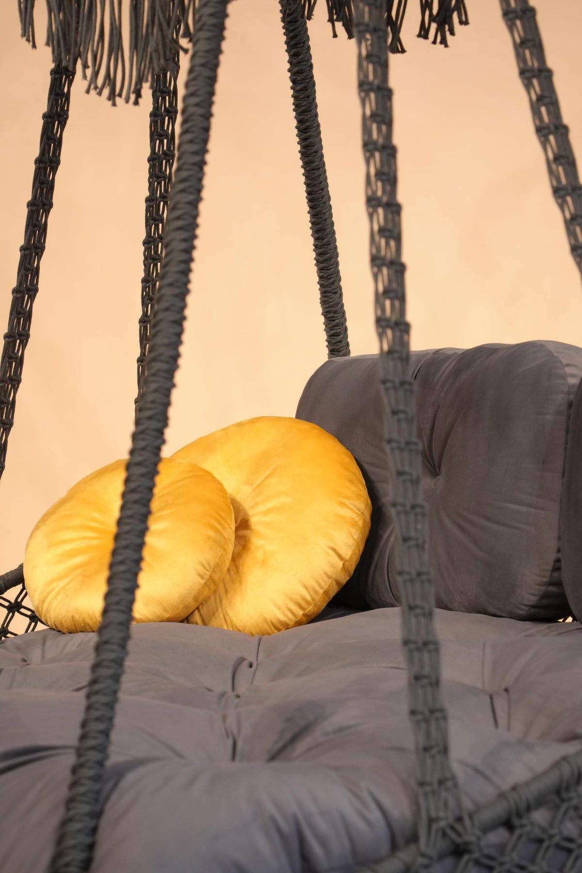 The Haven — 60-Inch Dark Grey Polycotton Patio Sofa Swing