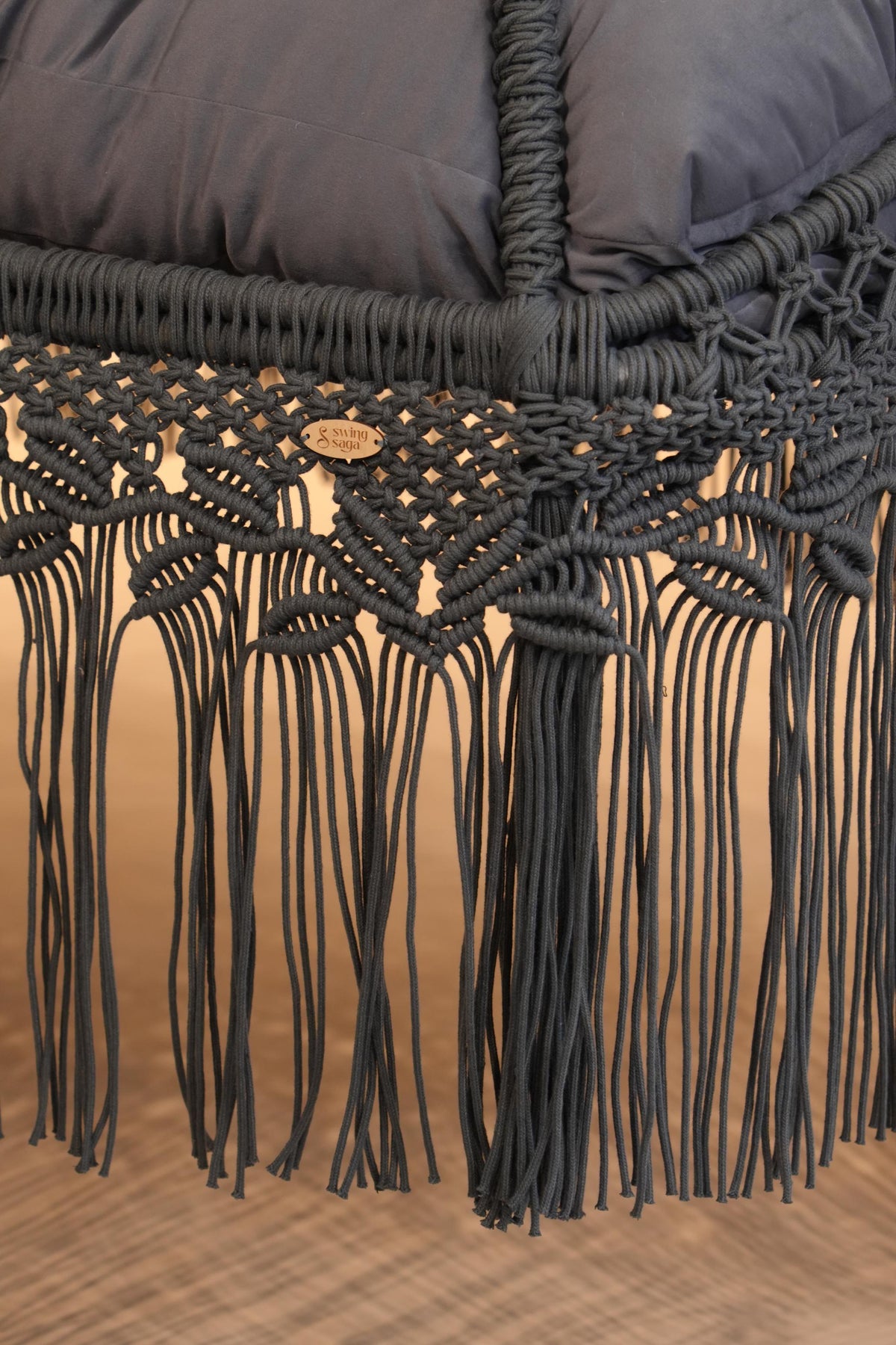 The Haven — 60-Inch Dark Grey Polycotton Patio Sofa Swing