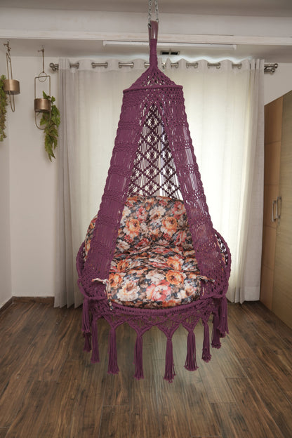 Magenta single seater hanging chair - Swing Saga