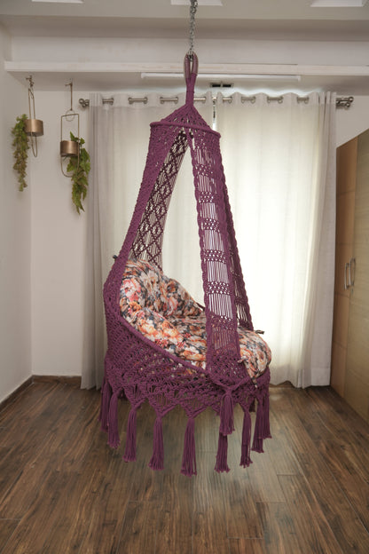 Magenta single seater hanging chair - Swing Saga