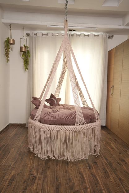 Lush Lux Pink Double seater hanging chair - Swing Saga