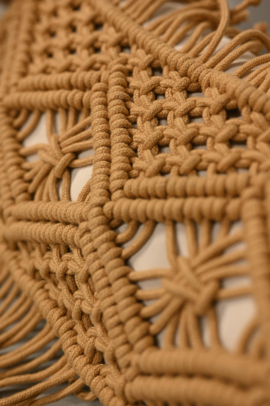 Swing Saga handcrafted macrame pillow cover for living room styling.