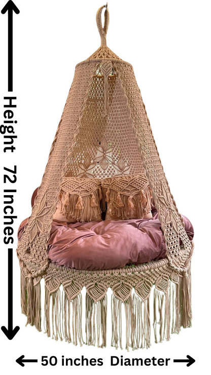 Baby Pink Double seater hanging chair - Swing Saga