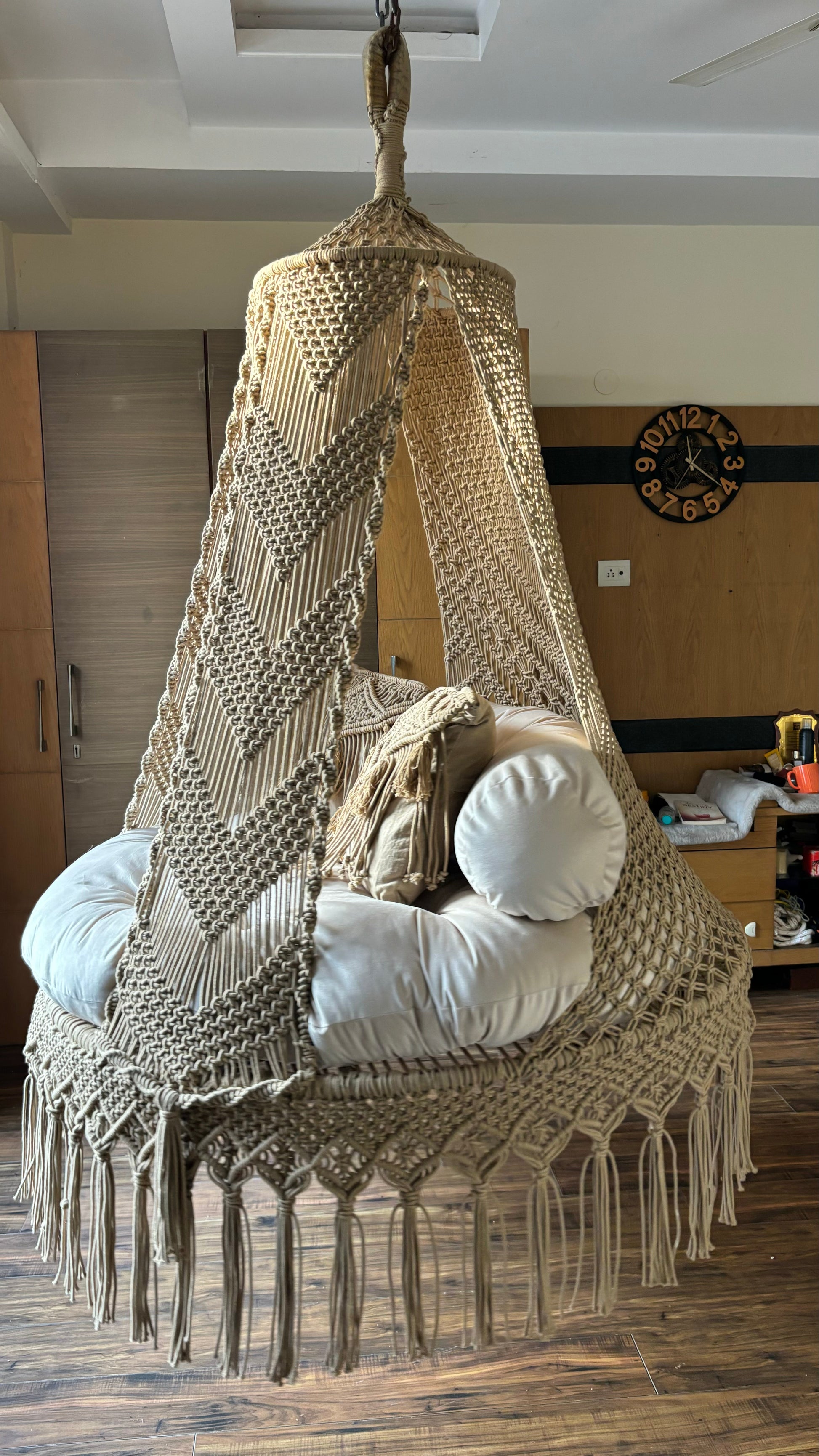 Tan Double seater hanging chair - Swing Saga