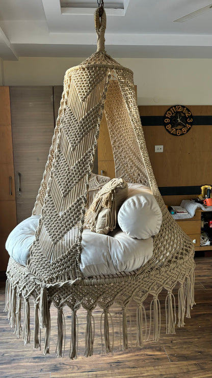 Tan Double seater hanging chair - Swing Saga