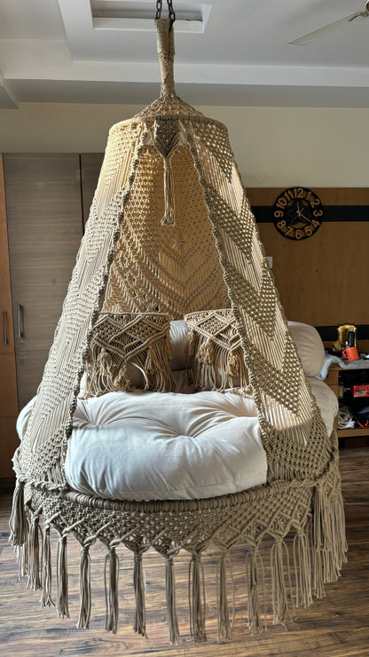 Tan Double seater hanging chair - Swing Saga