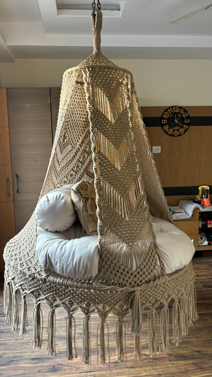 Tan Double seater hanging chair - Swing Saga