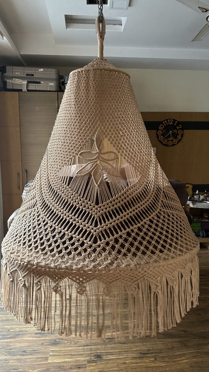 Toffee Peach Macrame Bed Swing - Swing Saga