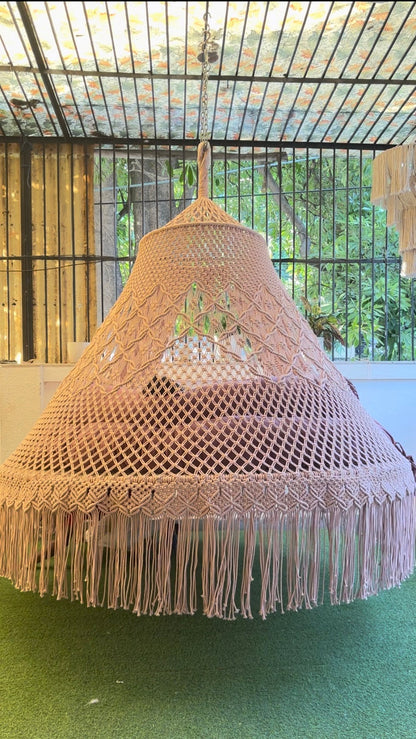 Lush Lux Pink  Macrame Bed Swing - Swing Saga