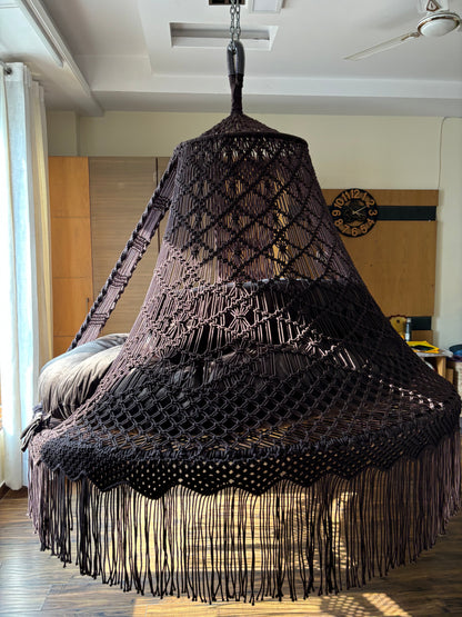 Mocha Brown / Chocolate Brown Macrame Bed Swing - Swing Saga