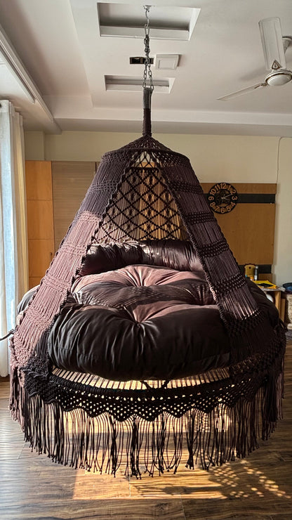 Mocha Brown / Chocolate Brown Macrame Bed Swing - Swing Saga