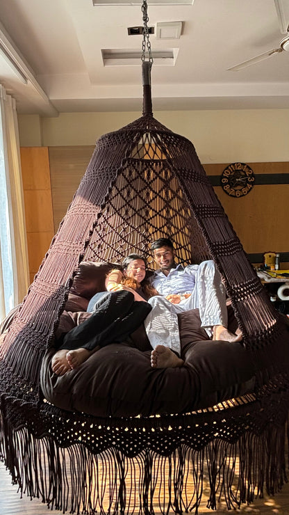 Mocha Brown / Chocolate Brown Macrame Bed Swing - Swing Saga