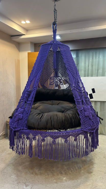 Dark Purple  Macrame Bed Swing - Swing Saga