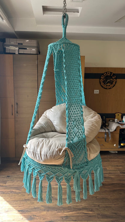 Sea Green single seater hanging chair - Swing Saga
