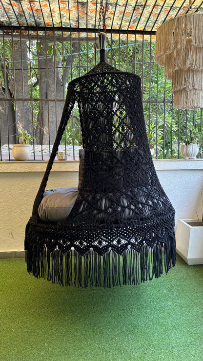 Black Double seater hanging chair - Swing Saga