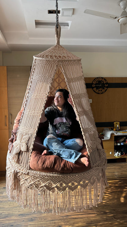 Toffee Peach Double seater hanging chair - Swing Saga