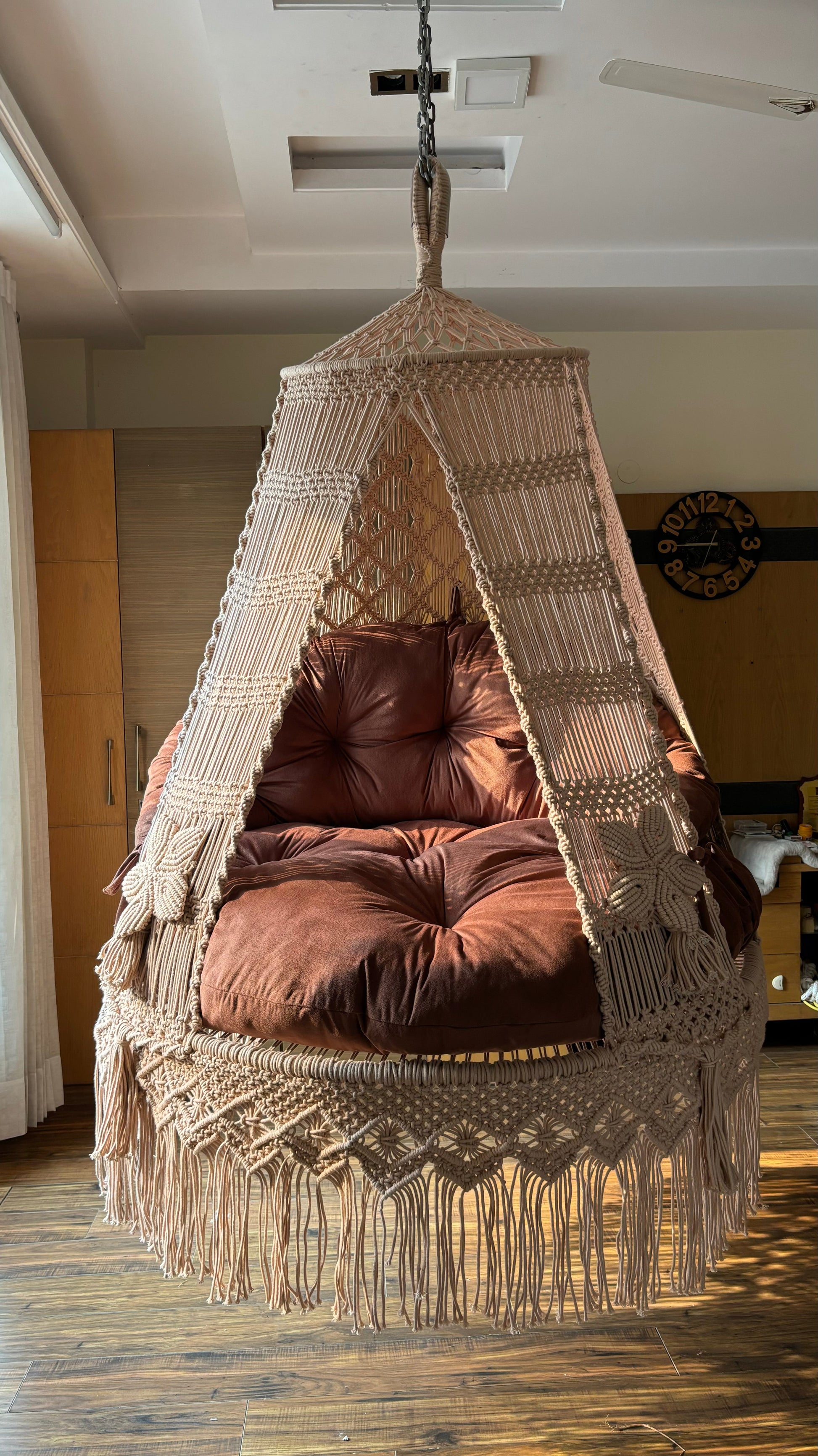 Toffee Peach Double seater hanging chair - Swing Saga