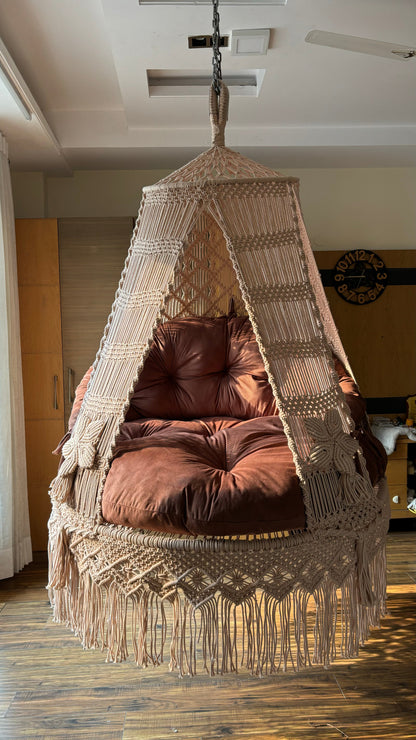 Toffee Peach Double seater hanging chair - Swing Saga