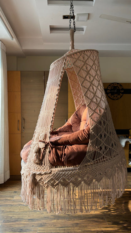 Toffee Peach Double seater hanging chair - Swing Saga