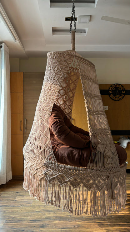 Toffee Peach Double seater hanging chair - Swing Saga