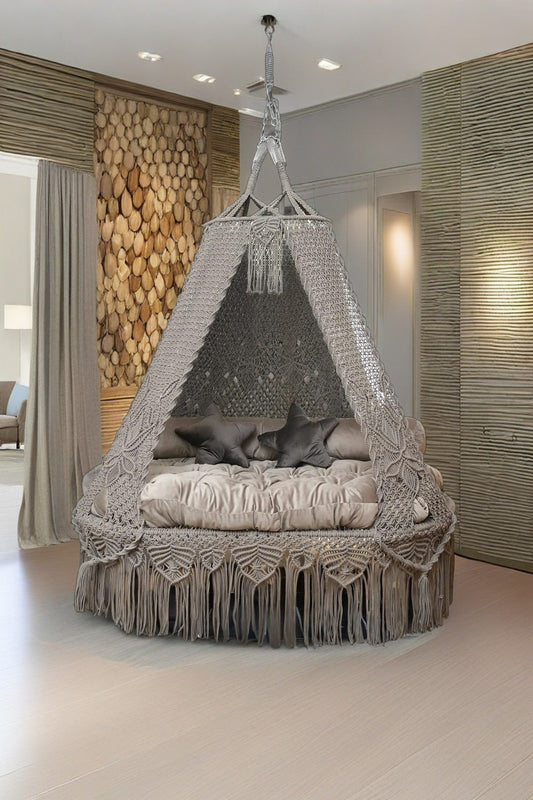 Ash Brown Sofa cum Bed Swing