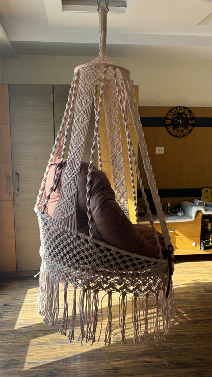 Light Peach single seater hanging chair - Swing Saga
