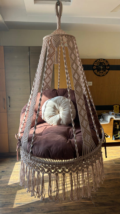 Light Peach single seater hanging chair - Swing Saga