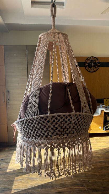 Light Peach single seater hanging chair - Swing Saga