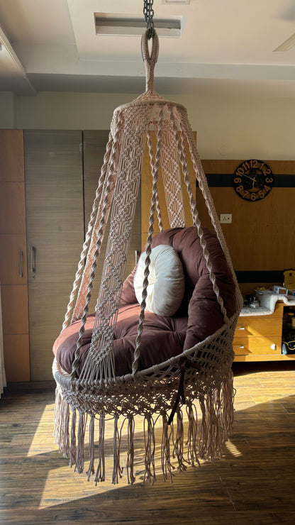 Light Peach single seater hanging chair - Swing Saga