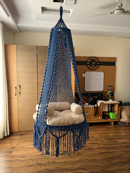 Royal Blue single seater hanging chair - Swing Saga