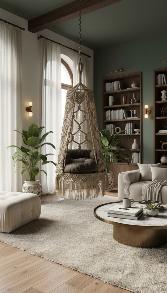 Rustic Khadi Polyster Single Seater Swing