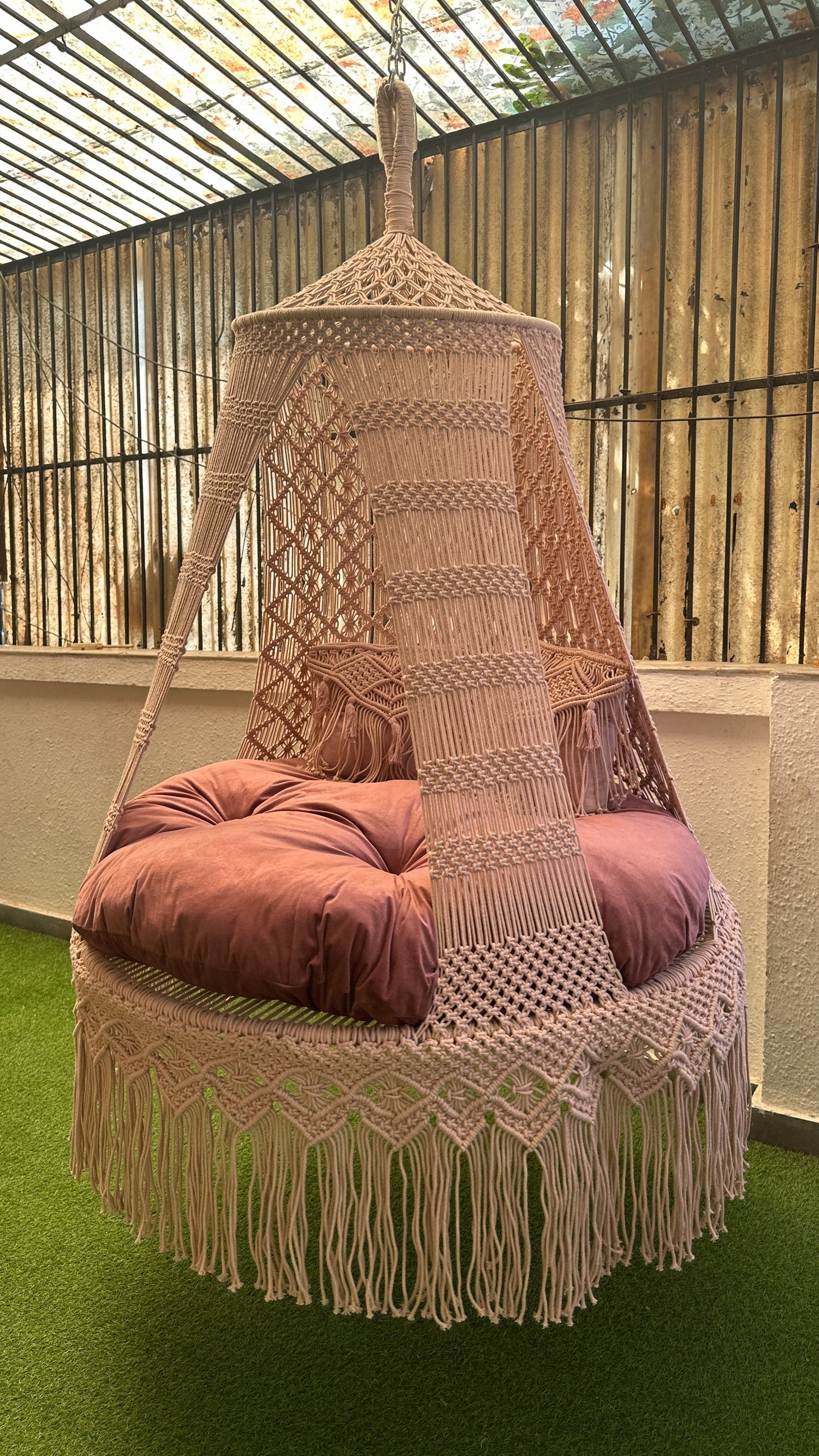 Lush Lux Pink Double seater hanging chair - Swing Saga